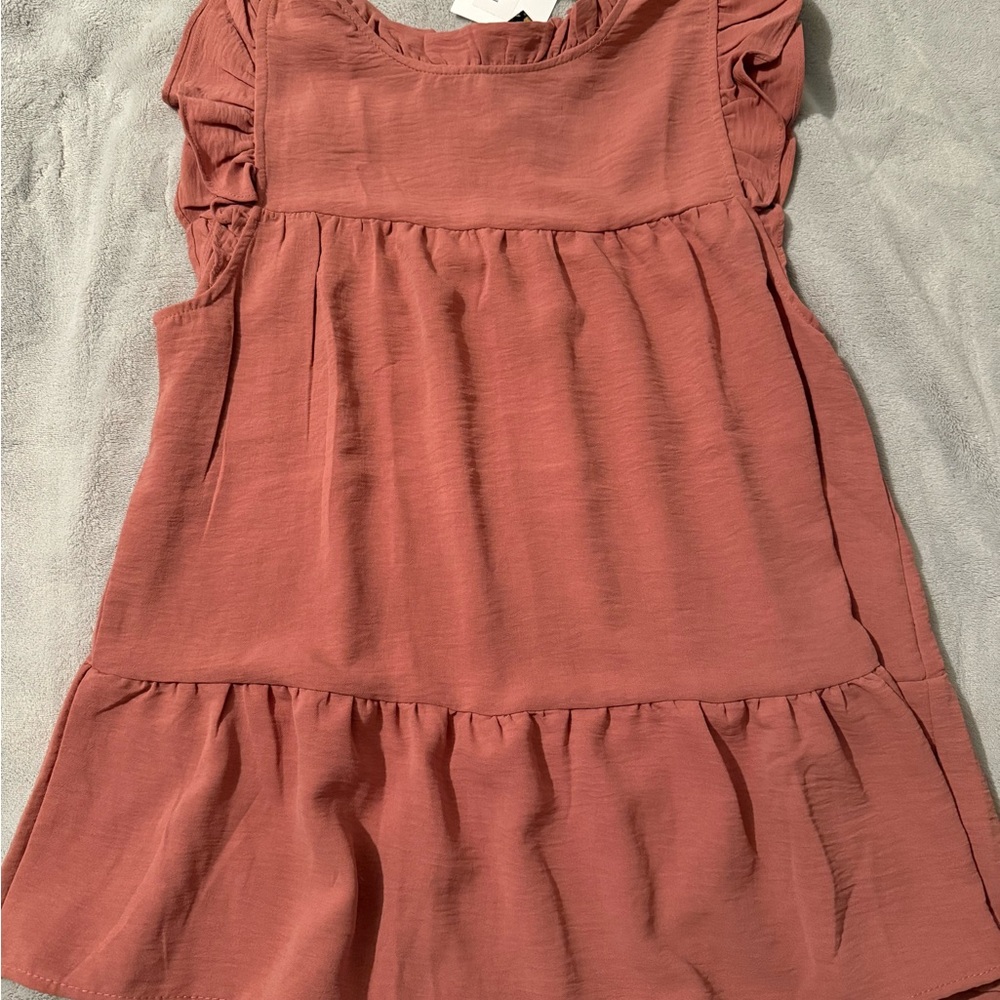 BiBi Women's Ruffled Blouse in Dusty Rose